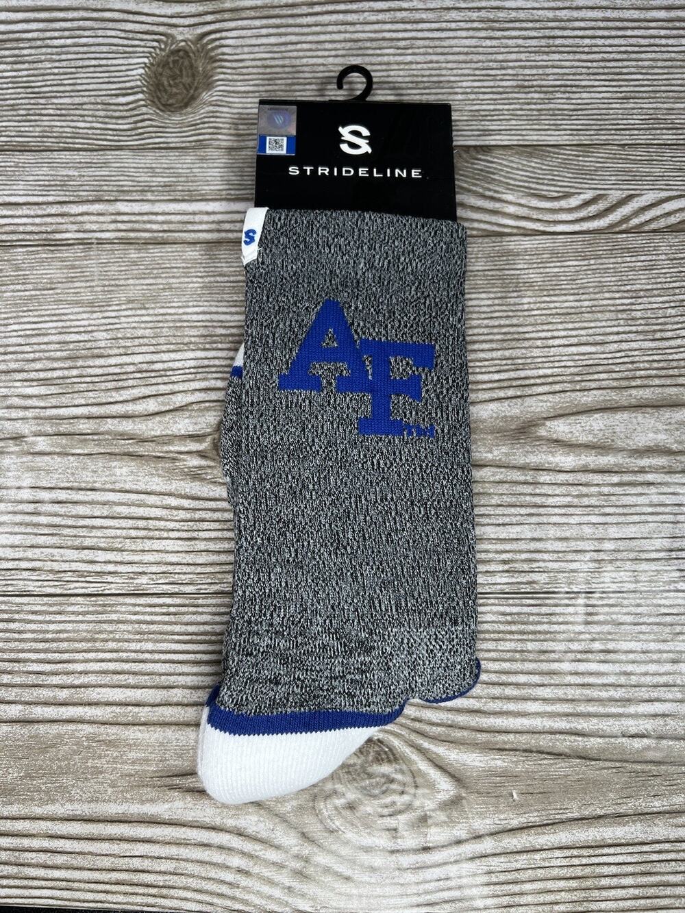New Air Force Falcons Knit Crew Socks Strideline Medium Large Gray Blue